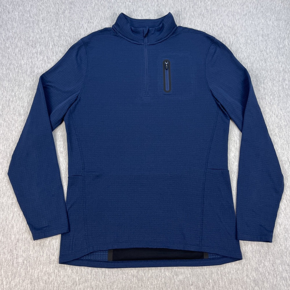 Ten Thousand Overzip Grid Fleece 1/4 Zip Pulllover Mens M (Estimate) Blue